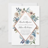 Blühende Schönheit Blumenrahmen Einladung Hochzeit (Vorderseite)