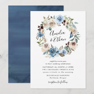 Blühende Schönheit Florale Hochzeitseinladung Einladung