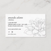 Blühende Schönheit | Gold Blume Visitenkarte (Rückseite)