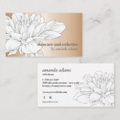 Blühende Schönheit | Gold Blume Visitenkarte (Vorne/Hinten)