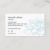 Blühende Schönheit | Grey Blue Skincare Ästhetiker Visitenkarte (Rückseite)