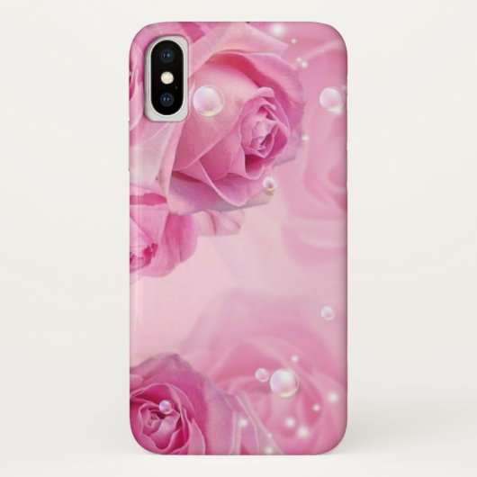 Blühende Schönheit: Pink Rose iPhone Case (Rückseite)