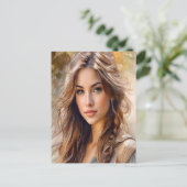 Blühende Schönheit Postkarte (Stehend Vorderseite)