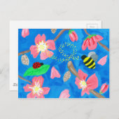 Blühende Schönheit Postkarte (Vorne/Hinten)