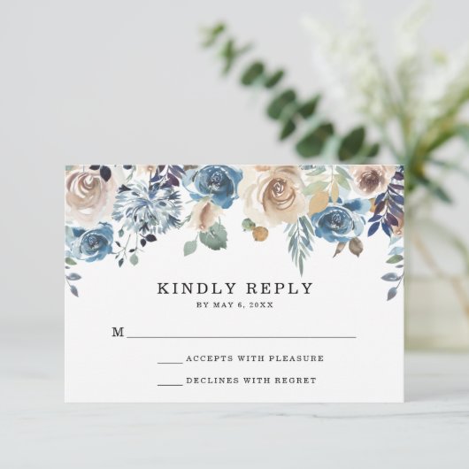 Blühende Schönheit | RSVP-Hochzeitkarte RSVP Karte (Stehend Vorderseite)