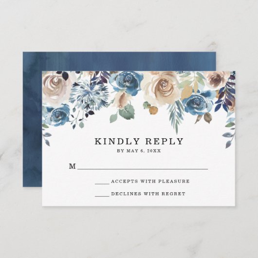 Blühende Schönheit | RSVP-Hochzeitkarte RSVP Karte (Vorne/Hinten)