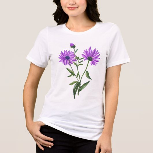 Blühende Schönheit - T-Shirt mit Blumenblättern Tri-Blend Shirt (Vorderseite)