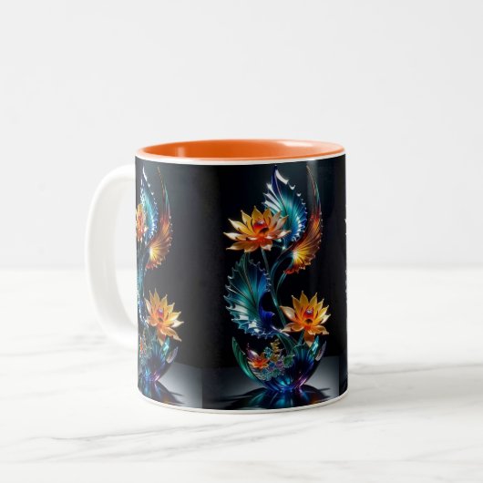 Blühende Schönheit: Zauberei mit Blumencocktail Zweifarbige Tasse (Vorderseite Links)