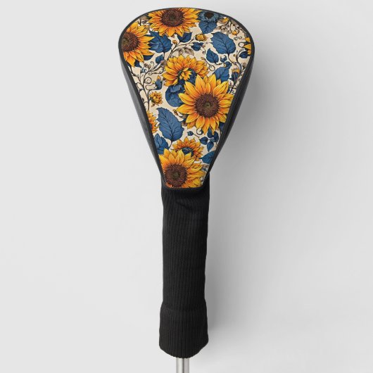 Blühende Schwung: Sonnenblumen Elegance Golf Headcover (Vorderseite)