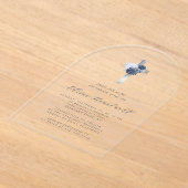 Blühende Seeschifffahrt Blauer Silberkreuz Taufe Acryleinladungen (Ablage )