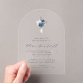 Blühende Seeschifffahrt Blauer Silberkreuz Taufe Acryleinladungen (Insitu (Handheld))