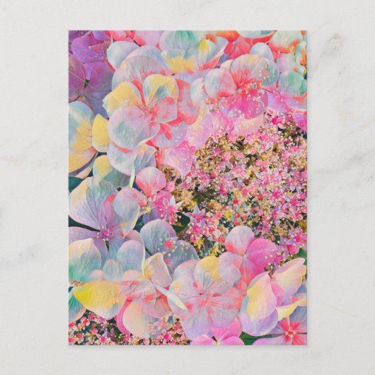 Blühende Sommer-Hydrangea-Blume Feiertagspostkarte (Vorderseite)