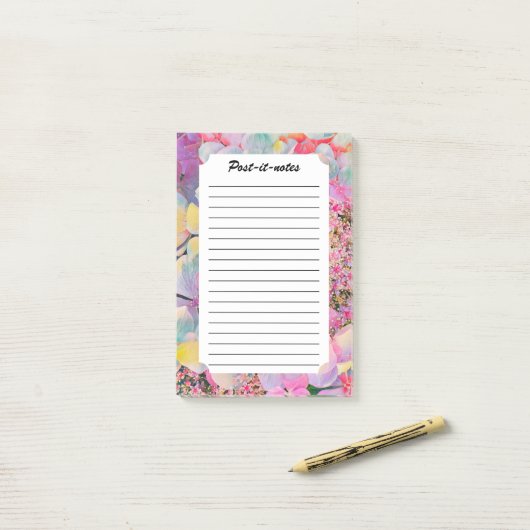 Blühende Sommer-Hydrangea-Blume Post-it Klebezettel (Auf Schreibtisch)