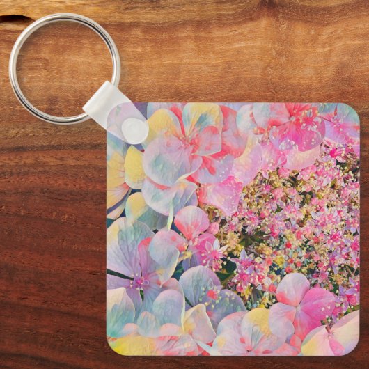 Blühende Sommer-Hydrangea-Blume Schlüsselanhänger (Vorderseite)
