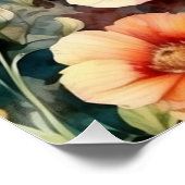 Blühende Sommergartenblumen Poster (Ecke)