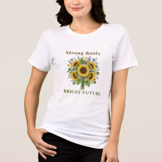 Blühende Sonnenblumen Botanische Blumenkunst Gesch Tri-Blend Shirt