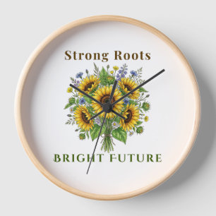 Blühende Sonnenblumen Botanische Blumenkunst Gesch Uhr