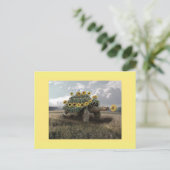 Blühende Sonnenblumenschildkröte Postkarte (Stehend Vorderseite)