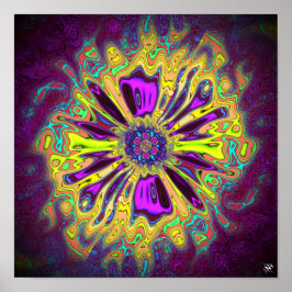 Blühende Star-Blume v1 Muster pareidolia Poster