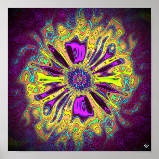 Blühende Star-Blume v1 Muster pareidolia Poster