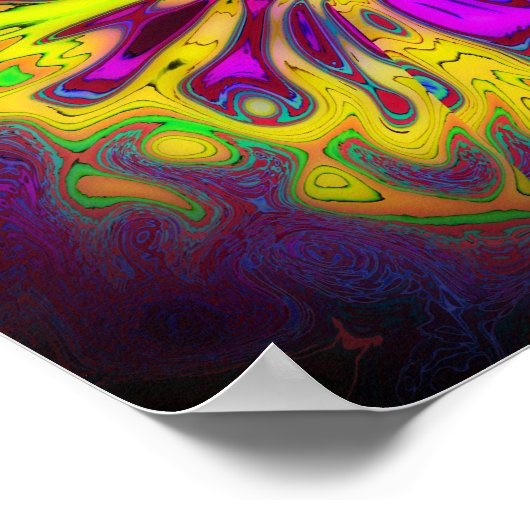 Blühende Stern-Blume v2 Muster pareidolia Poster (Ecke)