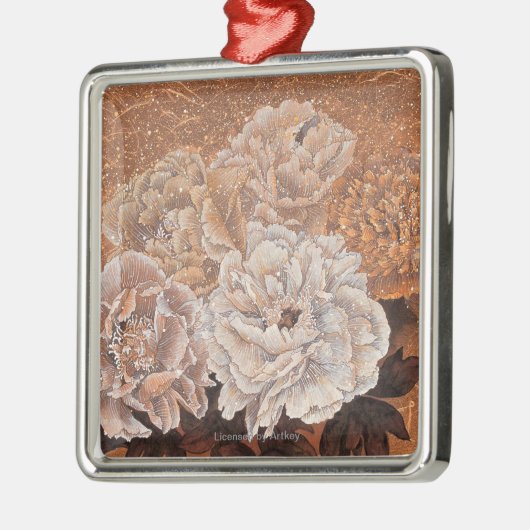 Blühende Sträuche Silbernes Ornament (Links)