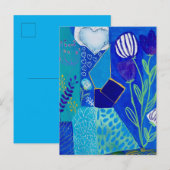 Blühende Ströme und Veilchen Postkarte (Vorne/Hinten)