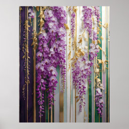 Blühende Tapete Violet Gold Wisteria Poster