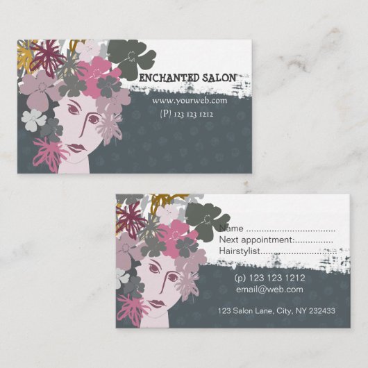 Blühende Terminkarte (Vorne/Hinten)