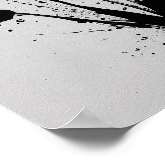 "Blühende Tinte" - Blume auf Digitalfarben Poster (Ecke)