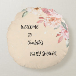 Blühende Träume: Ein maßgeschneidertes, blumengesc Rundes Kissen