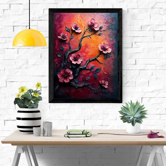 Blühende Traumlandschaft - Abstrakte Blumen Poster