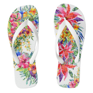 Blühende tropische Blume flackern Flops Badesandalen