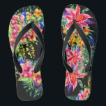 Blühende tropische Blume flackern Flops Badesandalen<br><div class="desc">In meinen Kategorien und Sammlungen finden Sie passende Produkte. "Sieht aus wie ein tropischer Urlaub oder eine Strandhochzeit für mich! Vergleichen Sie sie mit Designer Flip Flops zu einem viel höheren Preis, und hier haben Sie eine kühne Aussage, dass Sie Stil haben und wissen, wie man es zu zeigen. Ich...</div>