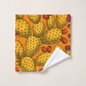 Blühende Trübungen in Gelb Badhandtuch Set (Waschlappen)