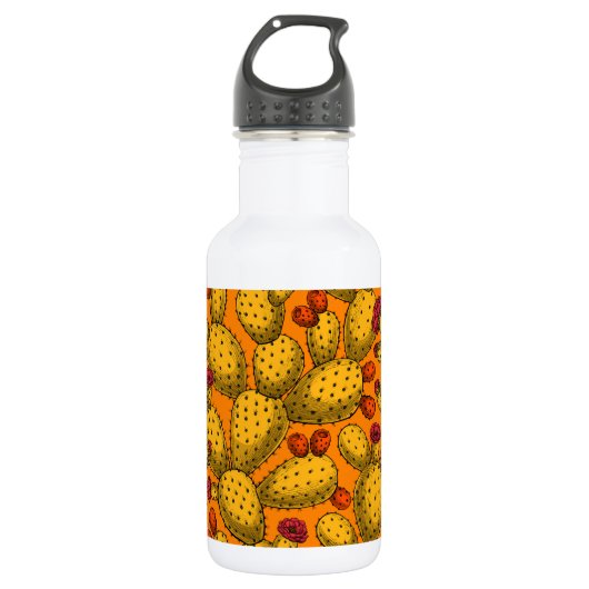 Blühende Trübungen in Gelb Edelstahlflasche (Vorderseite)