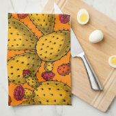 Blühende Trübungen in Gelb Geschirrtuch (Viertel Falte)