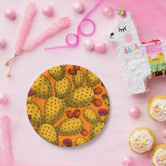 Blühende Trübungen in Gelb Pappteller (Party)