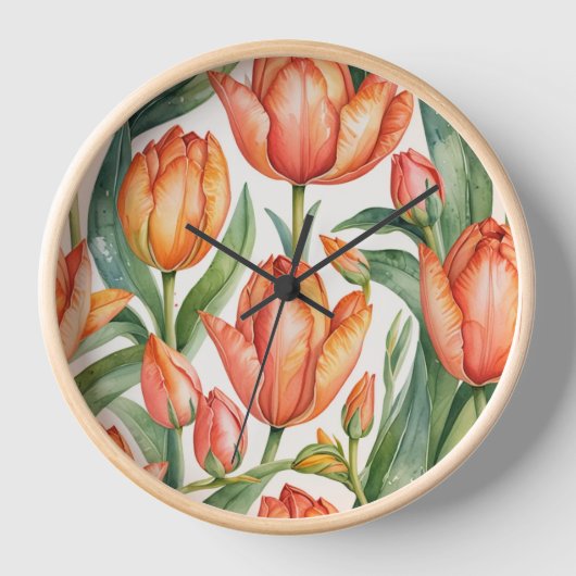 Blühende Tulip Elegance Uhr (Vorderseite)