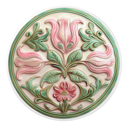 Blühende Tulip Harmony Keramik Knoblauch Pull Keramikknauf (Vorderseite)