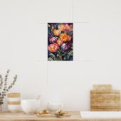 Blühende Tulips - Aquarellfarben - Blume der Blume Poster (Küche)