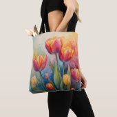 Blühende Tulips Aquarellfarben-Tasche Tasche (Von Nahem)