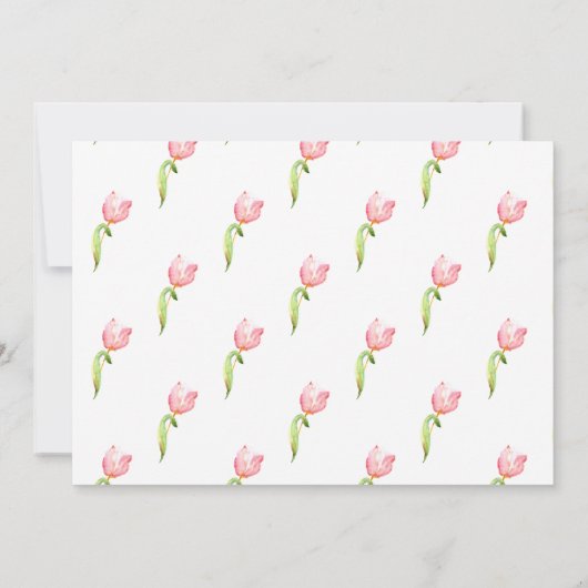Blühende Tulpen Garten Aquarell Geburtstag Einladung (Rückseite)