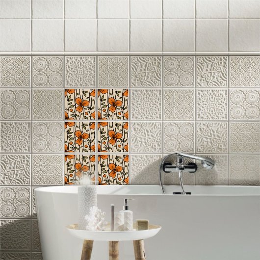 Blühende vertikale Gärten Freuen Orangefarbene Blu Fliese