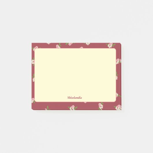 Blühende Vintage Post-It-It Post-it Klebezettel (Vorderseite)