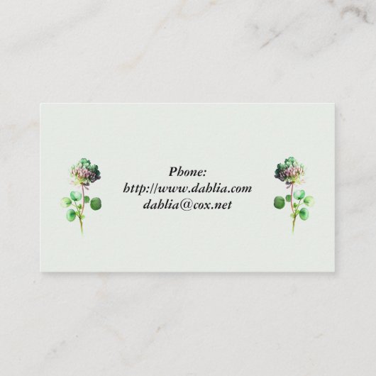 Blühende Visitenkarte (Rückseite)