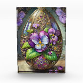 Blühende Vögel Foot Violets Wildblumen Ostereier Fotoblock (Vorderseite)