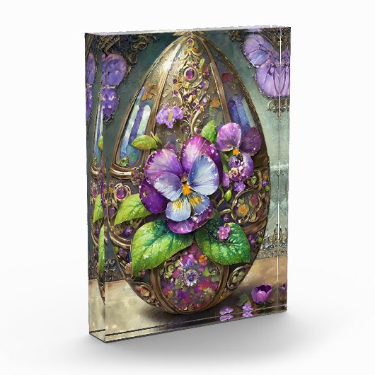 Blühende Vögel Foot Violets Wildblumen Ostereier Fotoblock (Links)