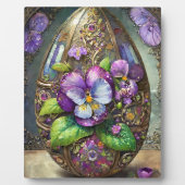 Blühende Vögel Foot Violets Wildblumen Ostereier Fotoplatte (Vorderseite)