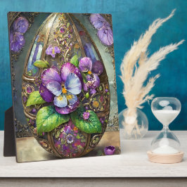 Blühende Vögel Foot Violets Wildblumen Ostereier Fotoplatte